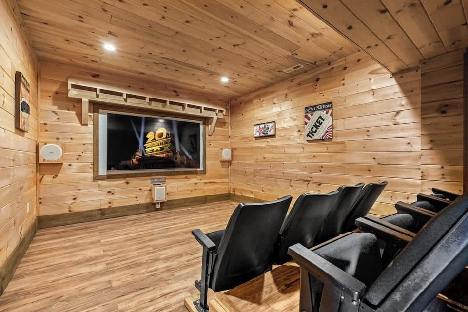 Theater Room: Movie nights come alive in this stylish cabin cinema—grab your popcorn!