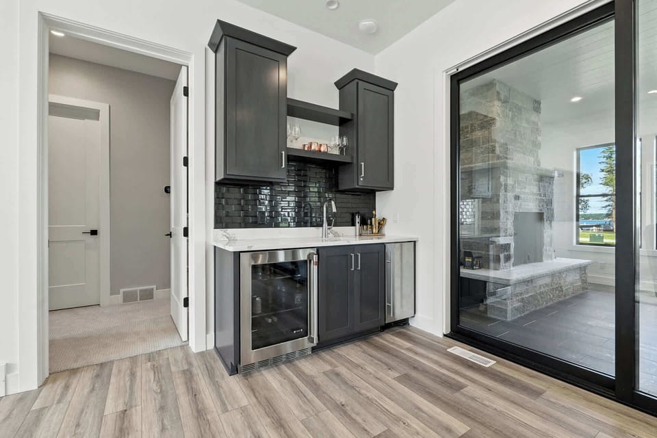 wet bar in living room