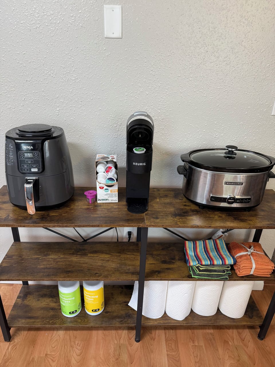 Air Fryer, Keurig, Crockpot, and other other needed cooked supplies.