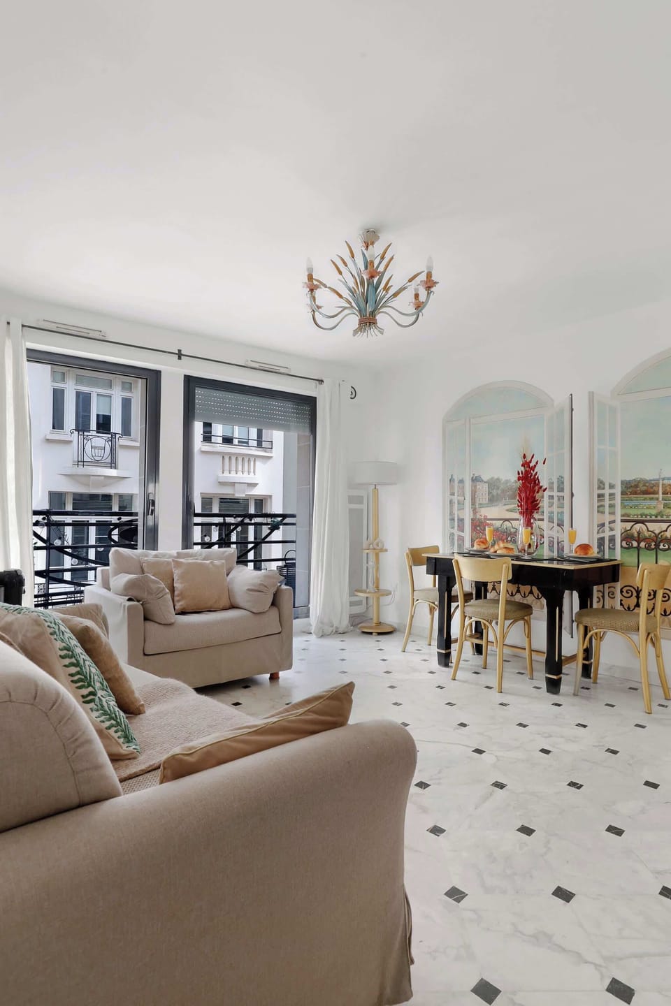 The open-plan living, kitchen and dining area