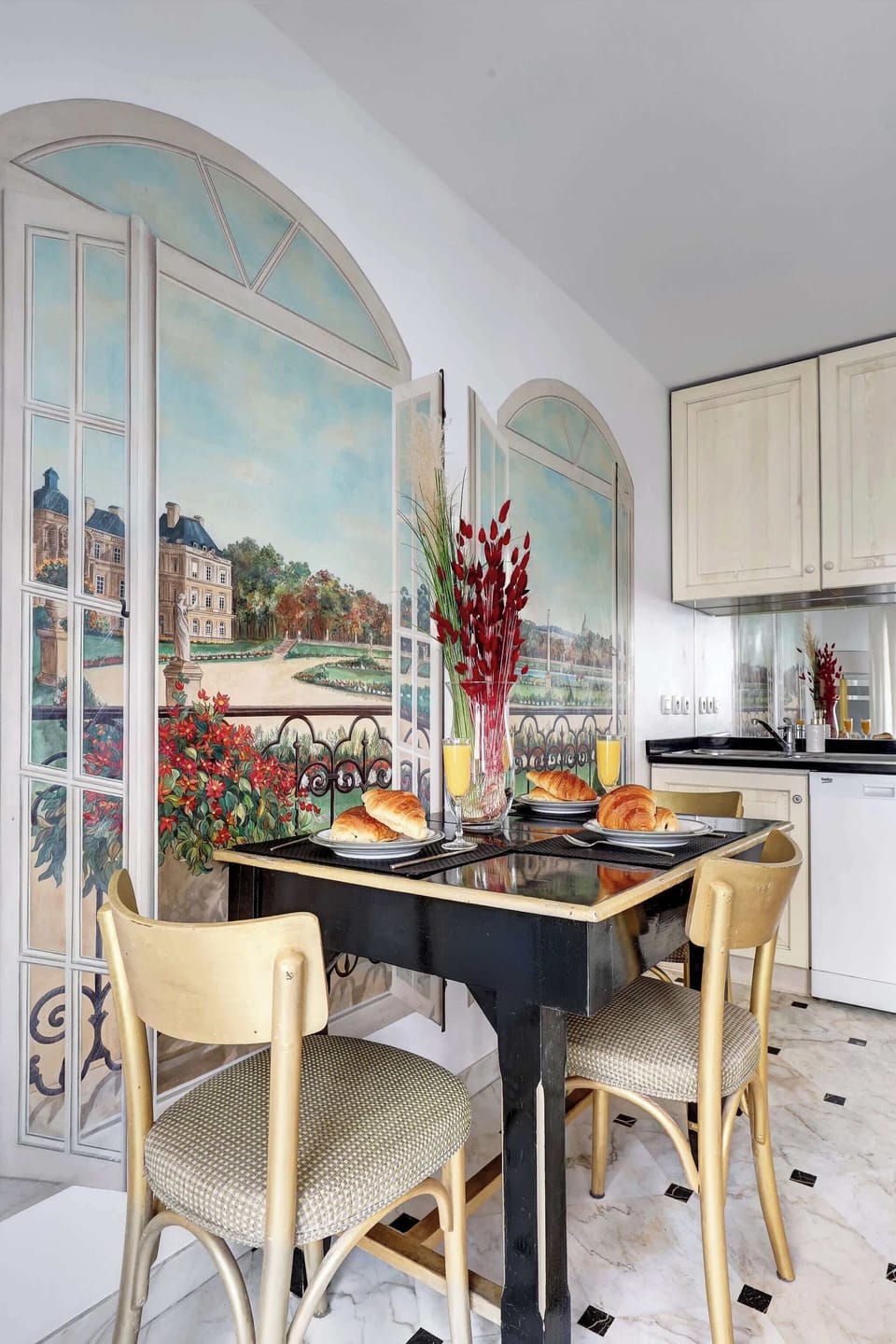 The open-plan living, kitchen and dining area