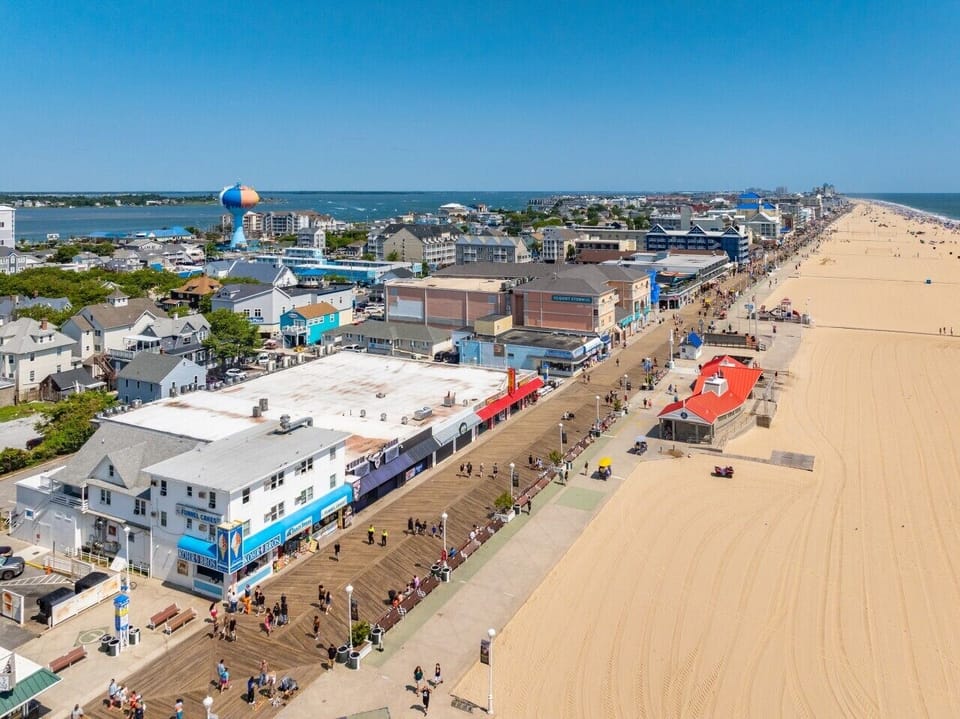 Aerial Boardwalk & Beach View