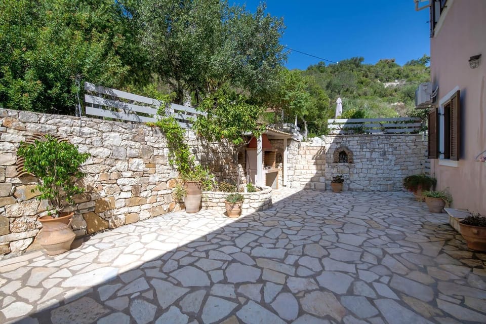 The outdoor area of the villa