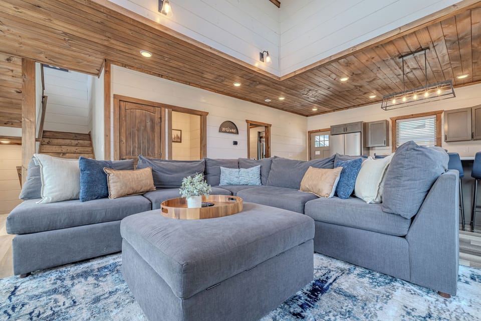 Large sectional seating makes movie nights and group conversations easy.