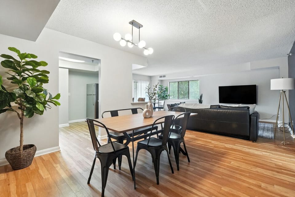 Large dining table with ample space to gather around