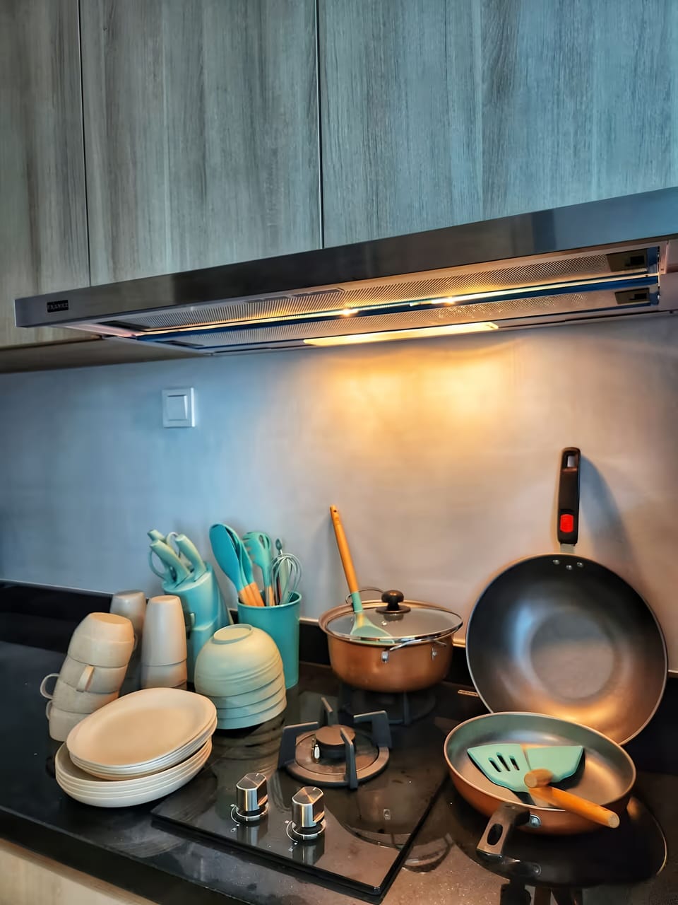 Apartment, 1 Bedroom, City View | Private kitchen | Fridge, microwave, stovetop, cookware/dishes/utensils