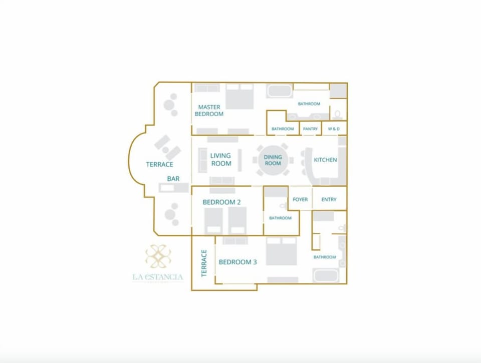 Floor Plan for this 3 bedroom villa