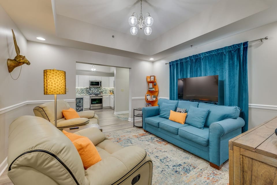 This extra living room area is a great place recline and watch TV or read a good book! 