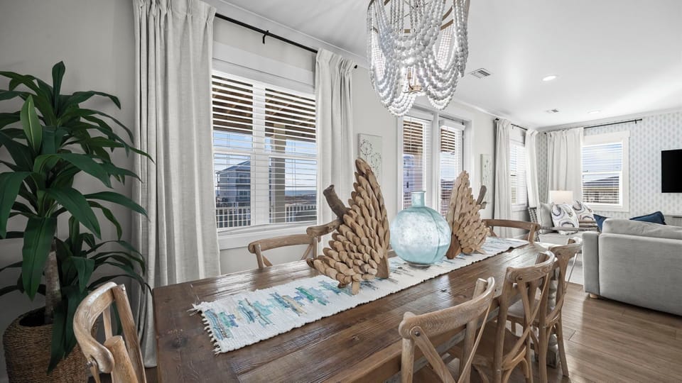 Large dining room table.