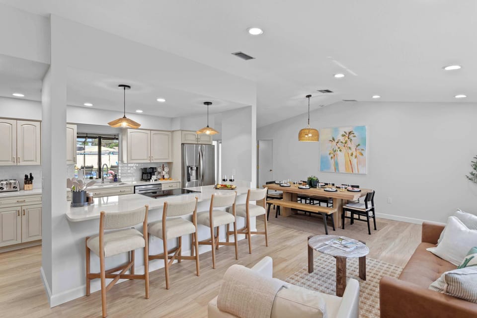 View from front doorway of open concept floorplan