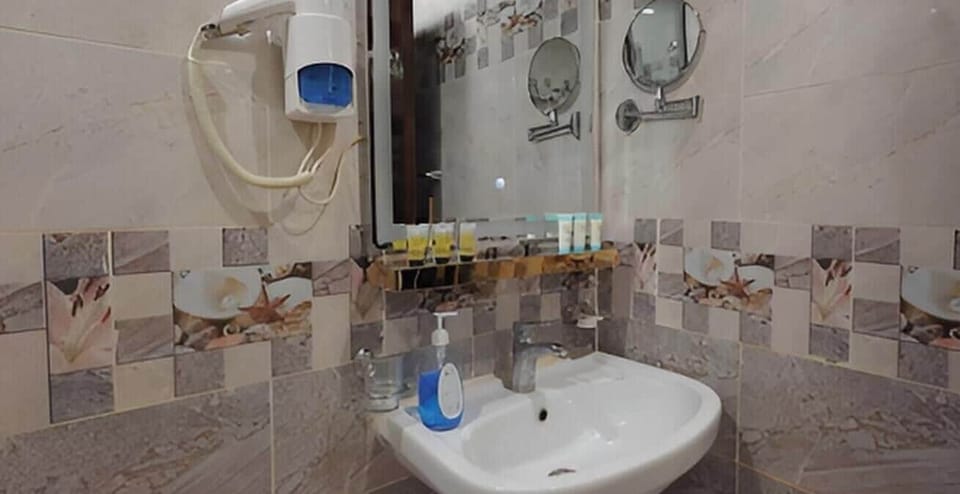 Shower, hair dryer, slippers, bidet