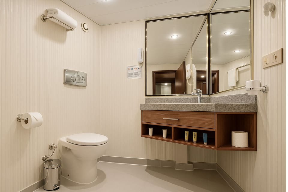 Combined shower/tub, hair dryer, towels, soap