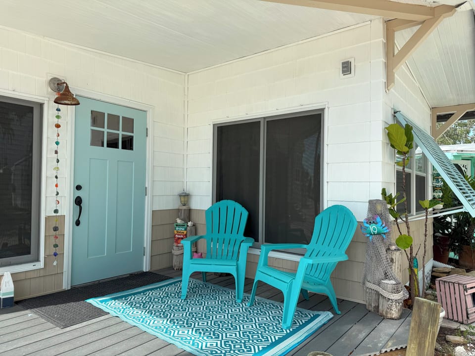 front door and deck