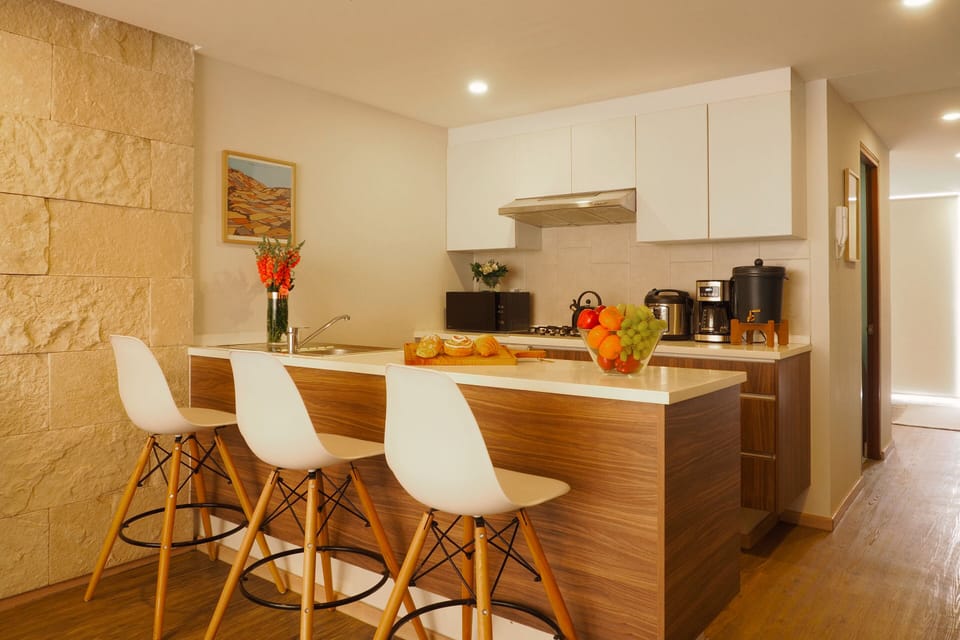 Comfort Apartment, 1 Bedroom, Park View | Private kitchen | Full-size fridge, microwave, stovetop, cookware/dishes/utensils