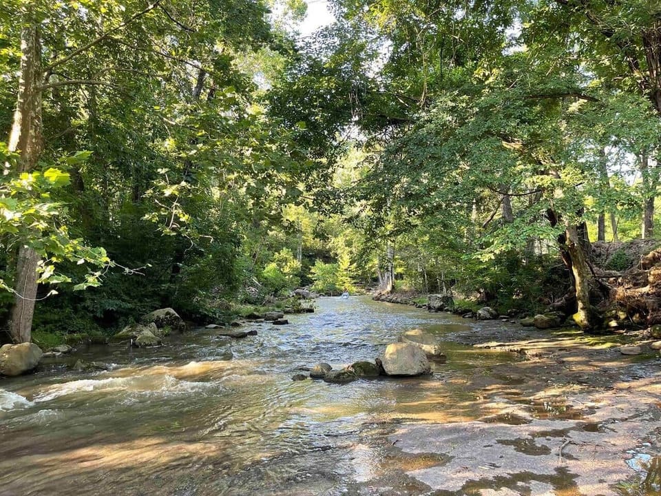 It’s a short walk to Meadow Creek that is stocked with all species of trout!