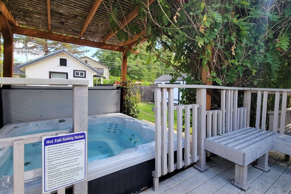Covered hot tub