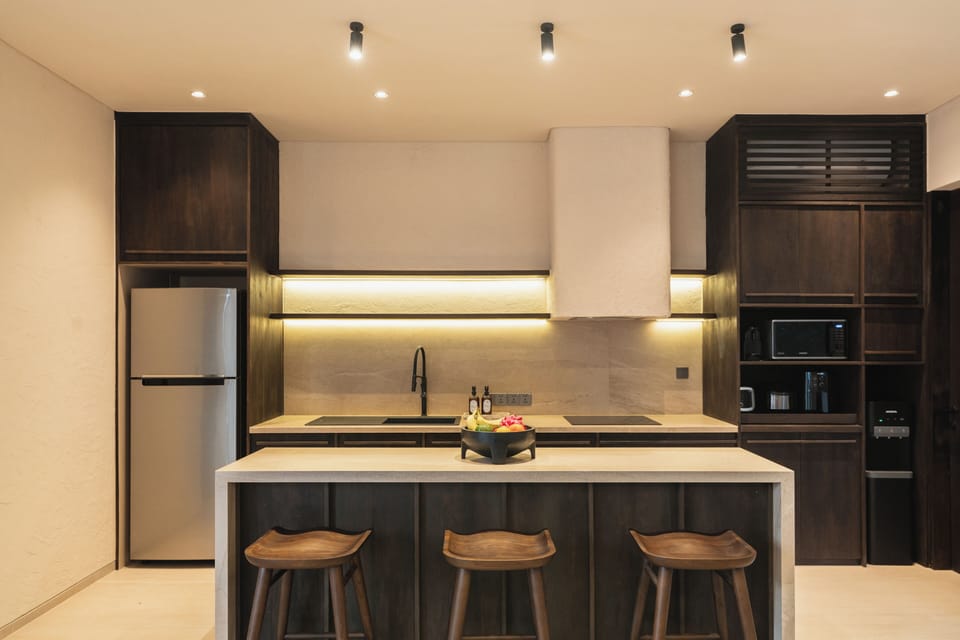 Deluxe Villa, 2 Bedrooms, Private Pool, Pool View | Private kitchen | Fridge, microwave, stovetop, coffee/tea maker