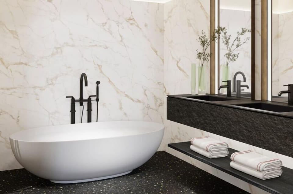 Hydromassage showerhead, hair dryer, bathrobes, slippers