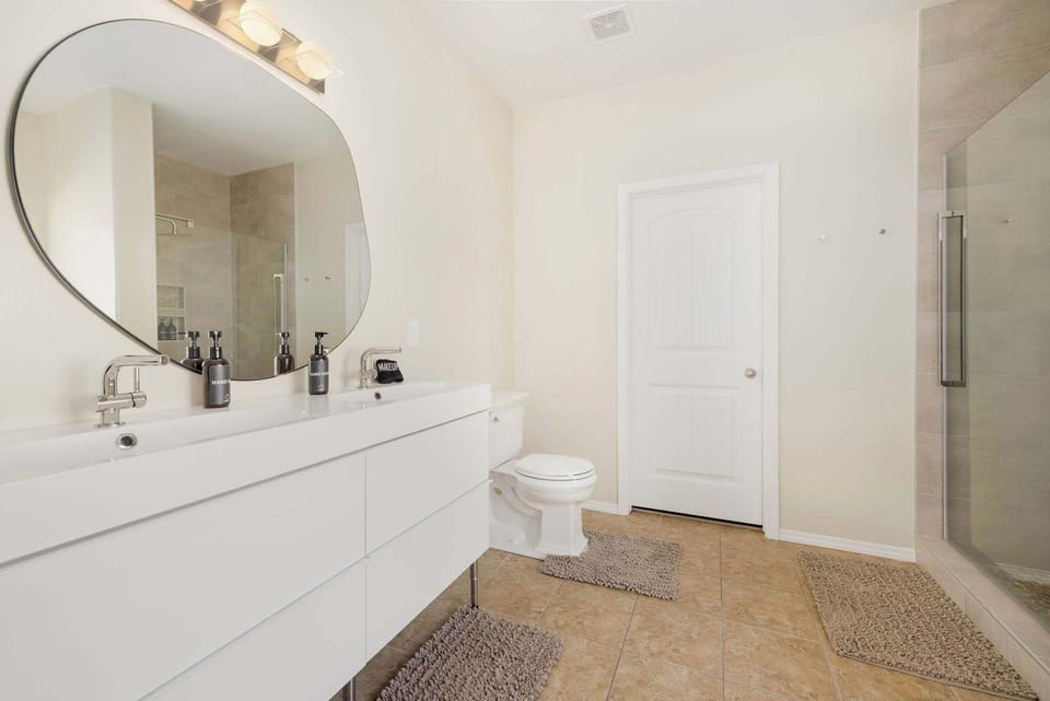 The bathroom in the primary bedroom.