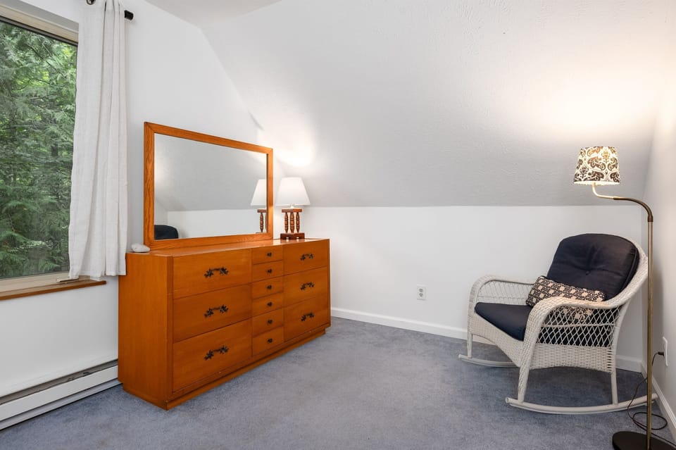 dresser and seating area