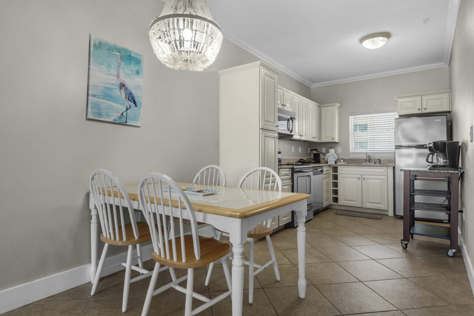 Dining table with seating for four