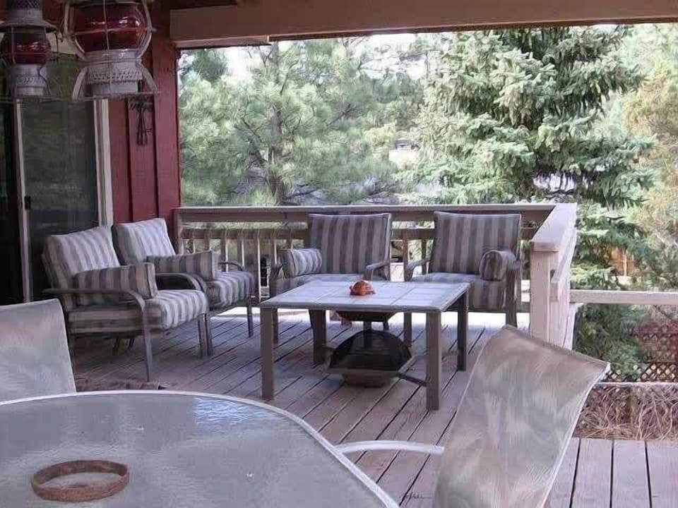 Backyard Covered Deck with lots of seating