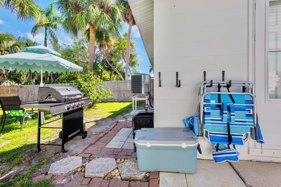 Complimentary beach chairs and gear