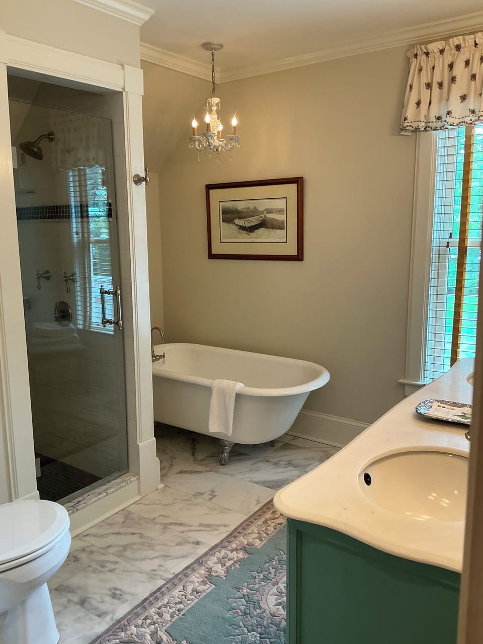 Roe Suite | Bathroom | Designer toiletries, hair dryer, bathrobes, slippers