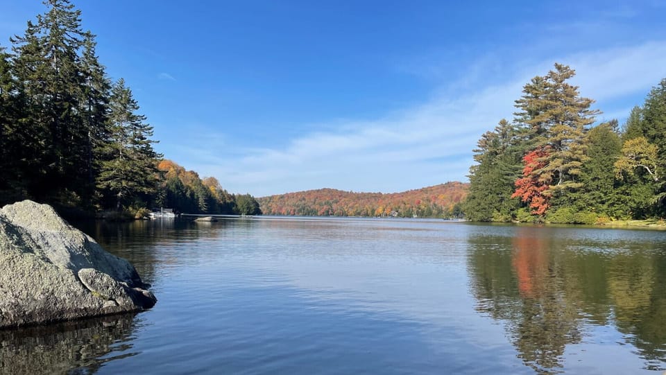 View of Lake with amazing foliage
