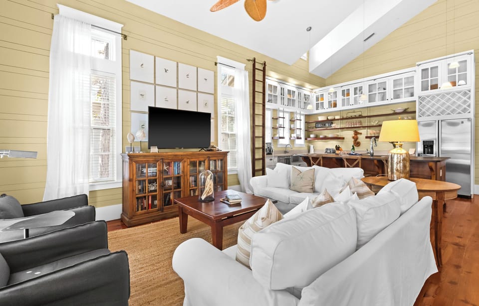 Unwind in your spacious open-concept living room