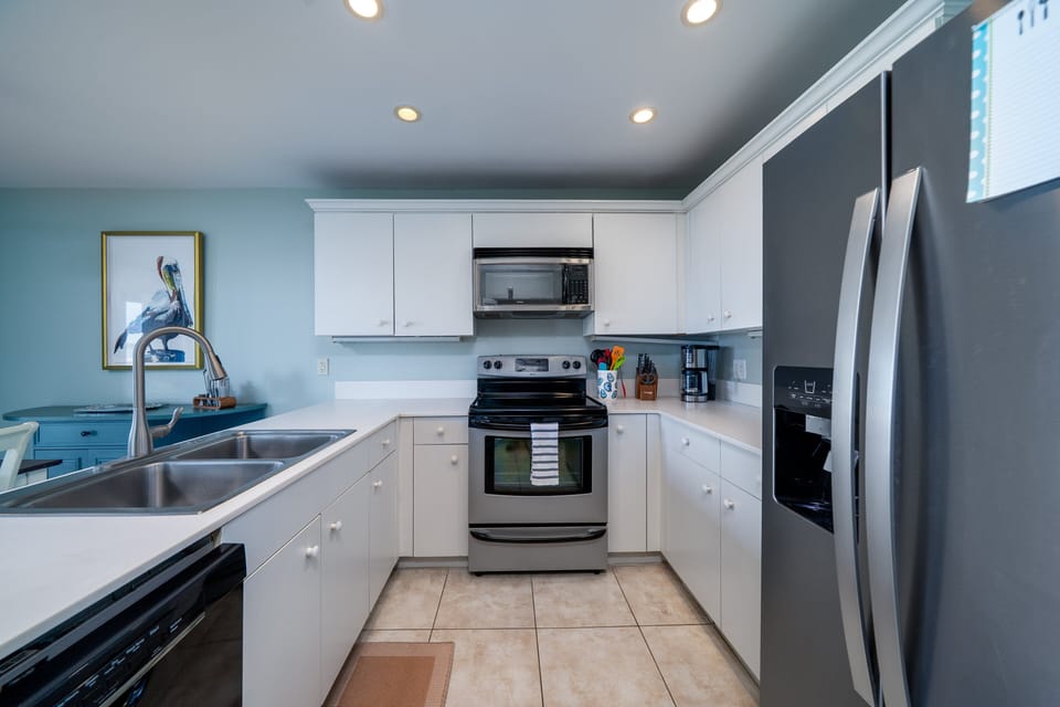 Kitchen with stainless steel appliances