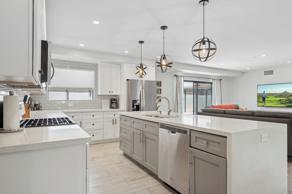 Fully equipped kitchen perfect for cooking and gatherings.