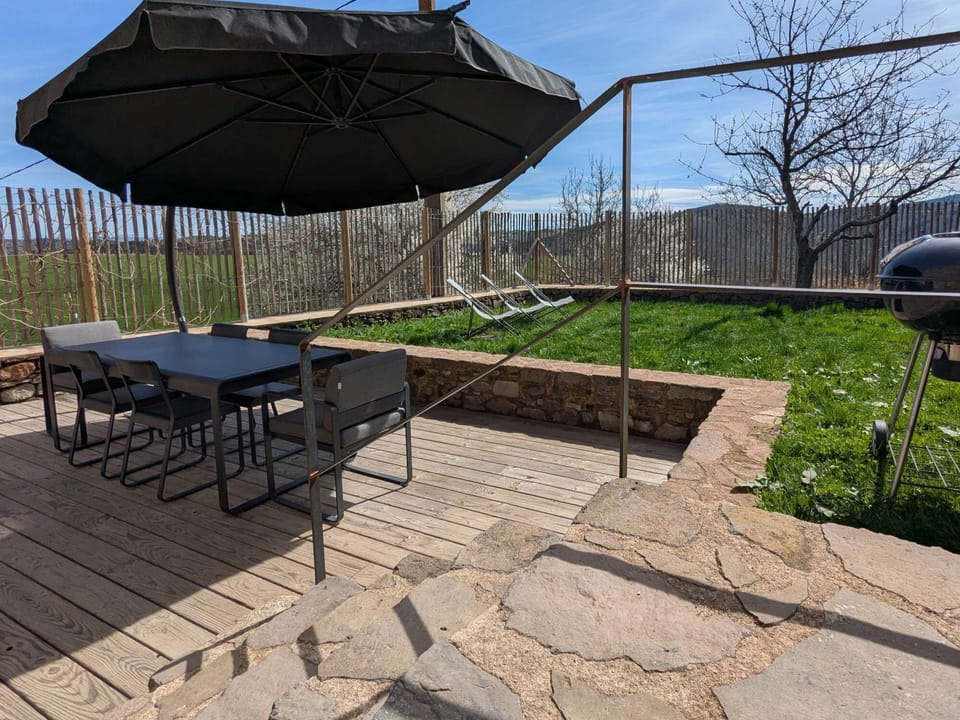 terrace with parasol