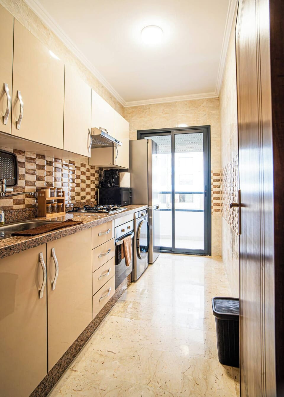 Fully equipped kitchen with all the essentials for cooking and dining.