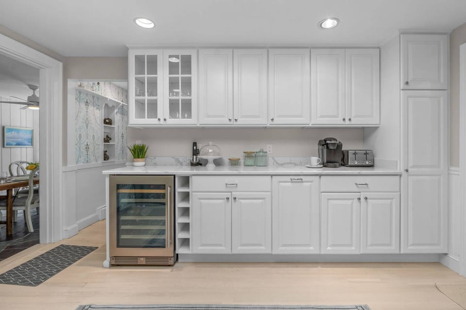 Wine cooler, toaster and keurig coffee maker