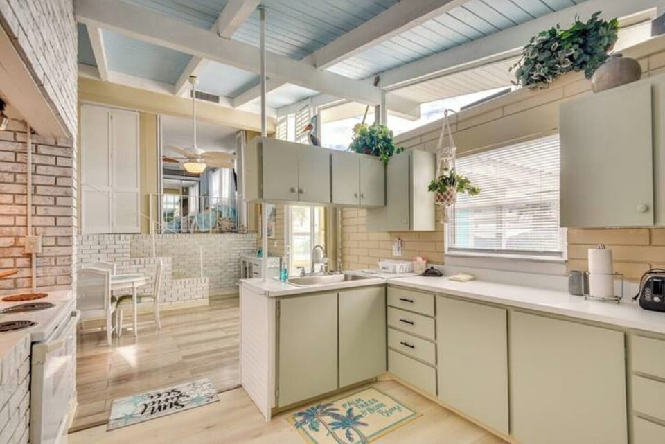 Complete with vintage touches everywhere, our kitchen still has all the modern amenities to make you smile. From a large fridge, to pots and pans galore, it's here to enjoy.