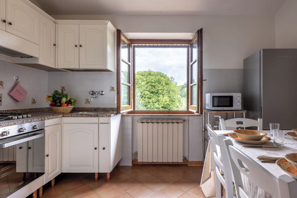 Villa, Patio, Garden View | Private kitchen | Fridge, microwave, oven, stovetop