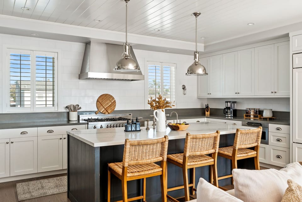Chef’s kitchen with high-end appliances and spacious island