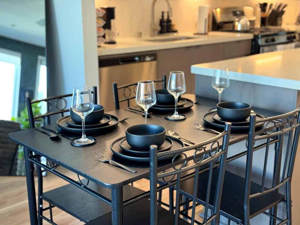 Modern Dining table and chairs for four in a Warm, Welcoming Setting