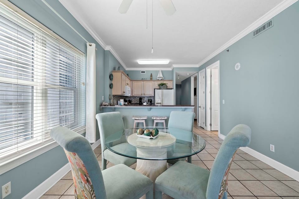 Dining table with seating for four
