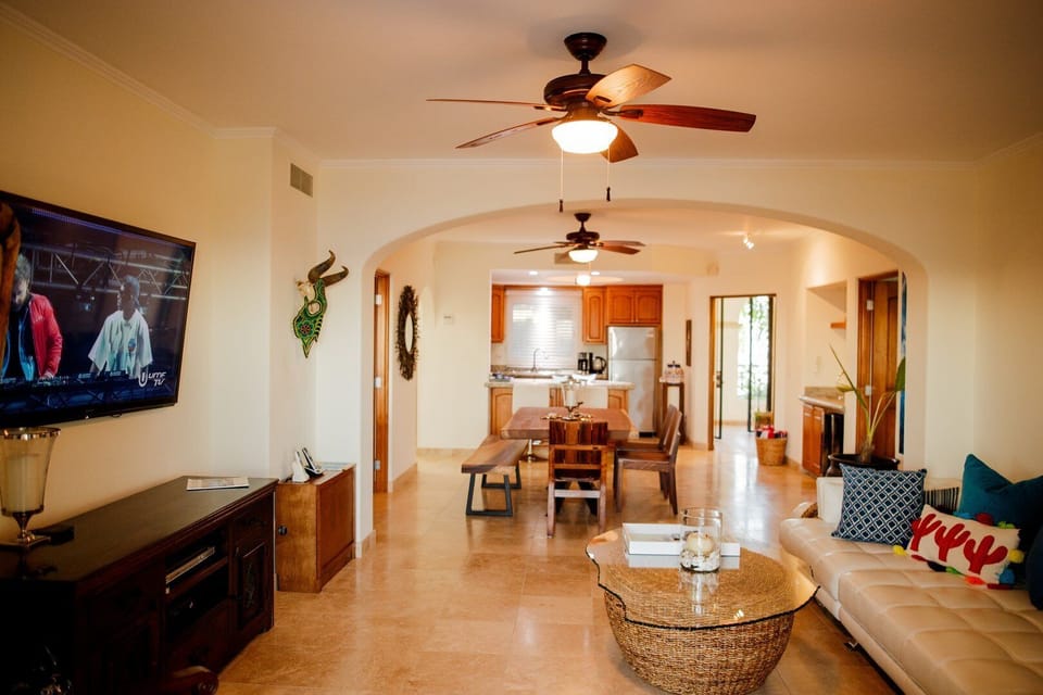Apartment, Multiple Beds, Balcony, Ocean View (Las Mañanitas LM E3402) | Living area | 42-inch flat-screen TV with digital channels