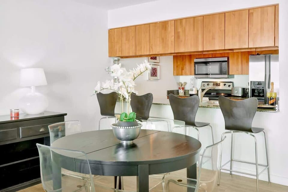 Modern table setting for shared meals.
