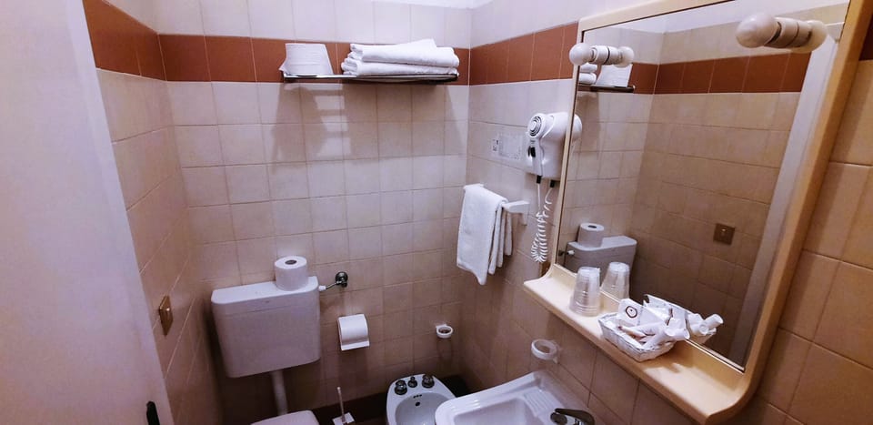 Shower, bidet, towels