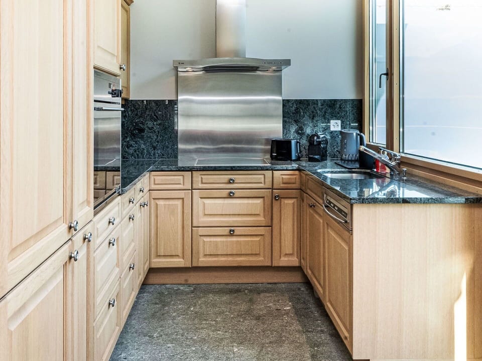 Kitchen, Wood, Countertop, Cabinetry, Kitchen Appliance, Interior Design, Flooring, Plumbing Fixture, Major Appliance, Sink