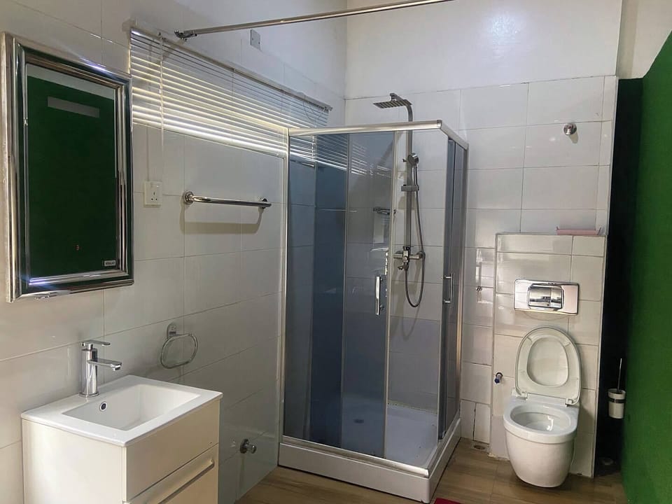 Family Apartment, Balcony, City View | Bathroom | Hair dryer, towels, soap, shampoo