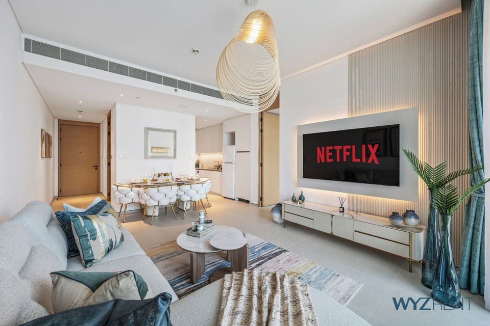 Luxury Apartment, 1 Bedroom, Canal View | Living area | 55-inch Smart TV with digital channels, Netflix, streaming services