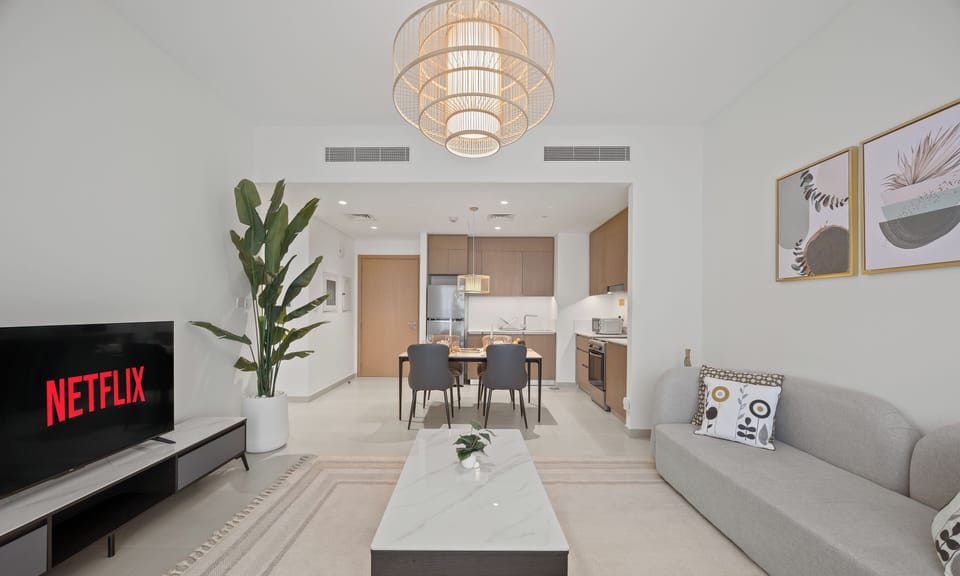 Standard Apartment, City View | Living area | 55-inch Smart TV with digital channels, Netflix, streaming services