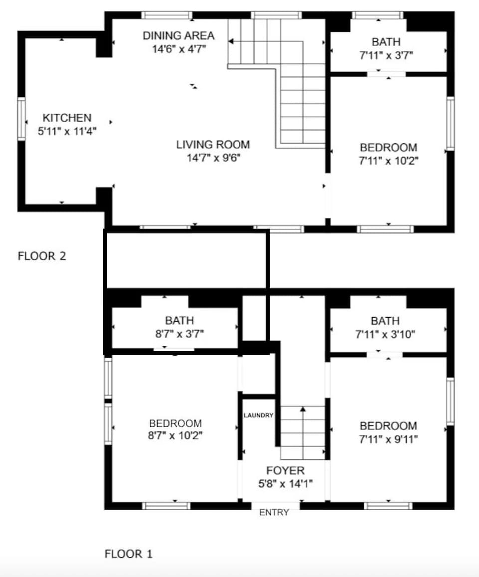Floor plan of the rental