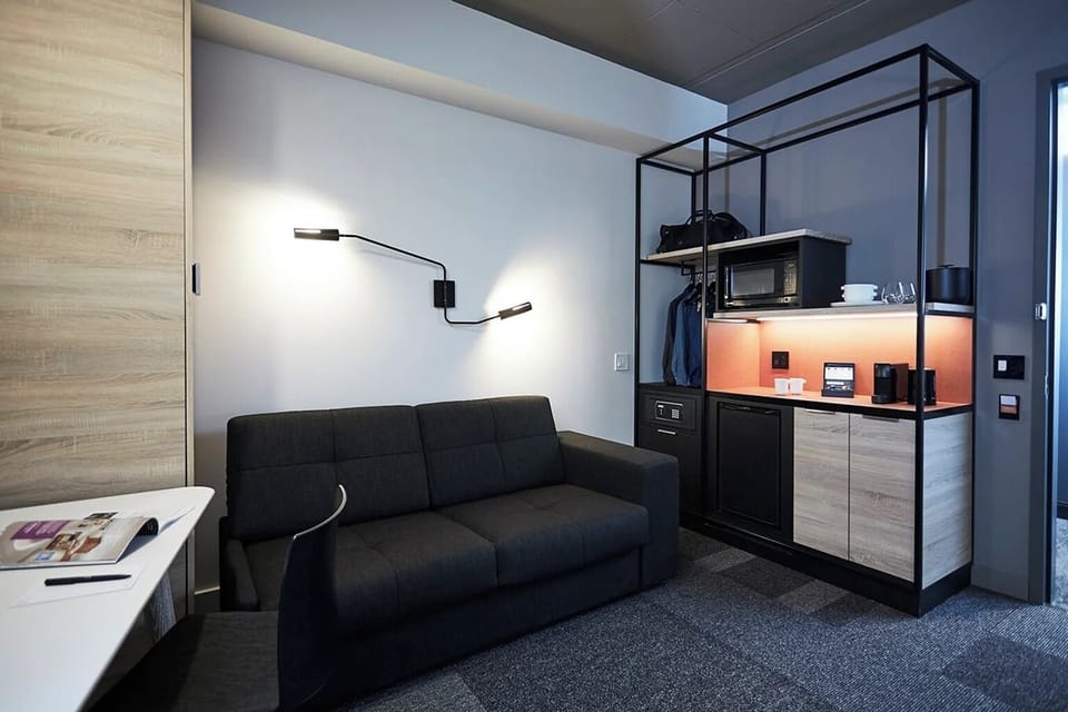 Relax with entertainment and space to unpack, work, and recharge.