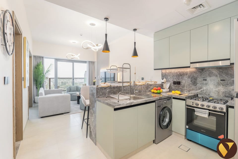 Luxury Apartment, Balcony, City View | Private kitchen | Full-size fridge, microwave, oven, stovetop